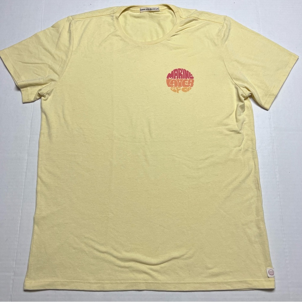 Marine Layer Re-Spun Recycled Polyester Pale Banana Short Sleeve T-Shirt L/XL